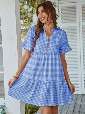 Genista French Doll Mini Dress - Blue