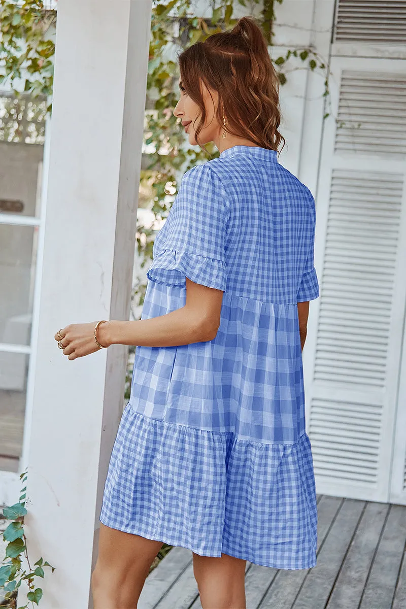 Genista French Doll Mini Dress - Blue