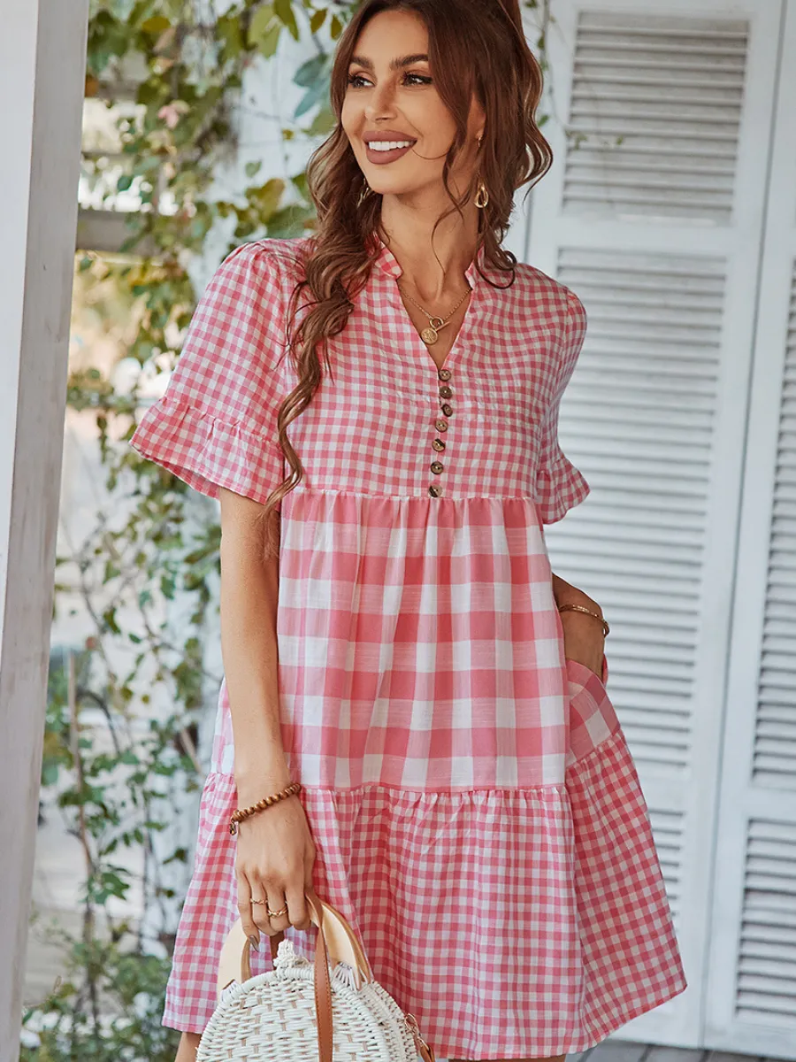 Genista French Doll Mini Dress - Pink