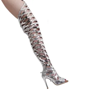 Gladysse - Silver Vegan Leather - Street Sole