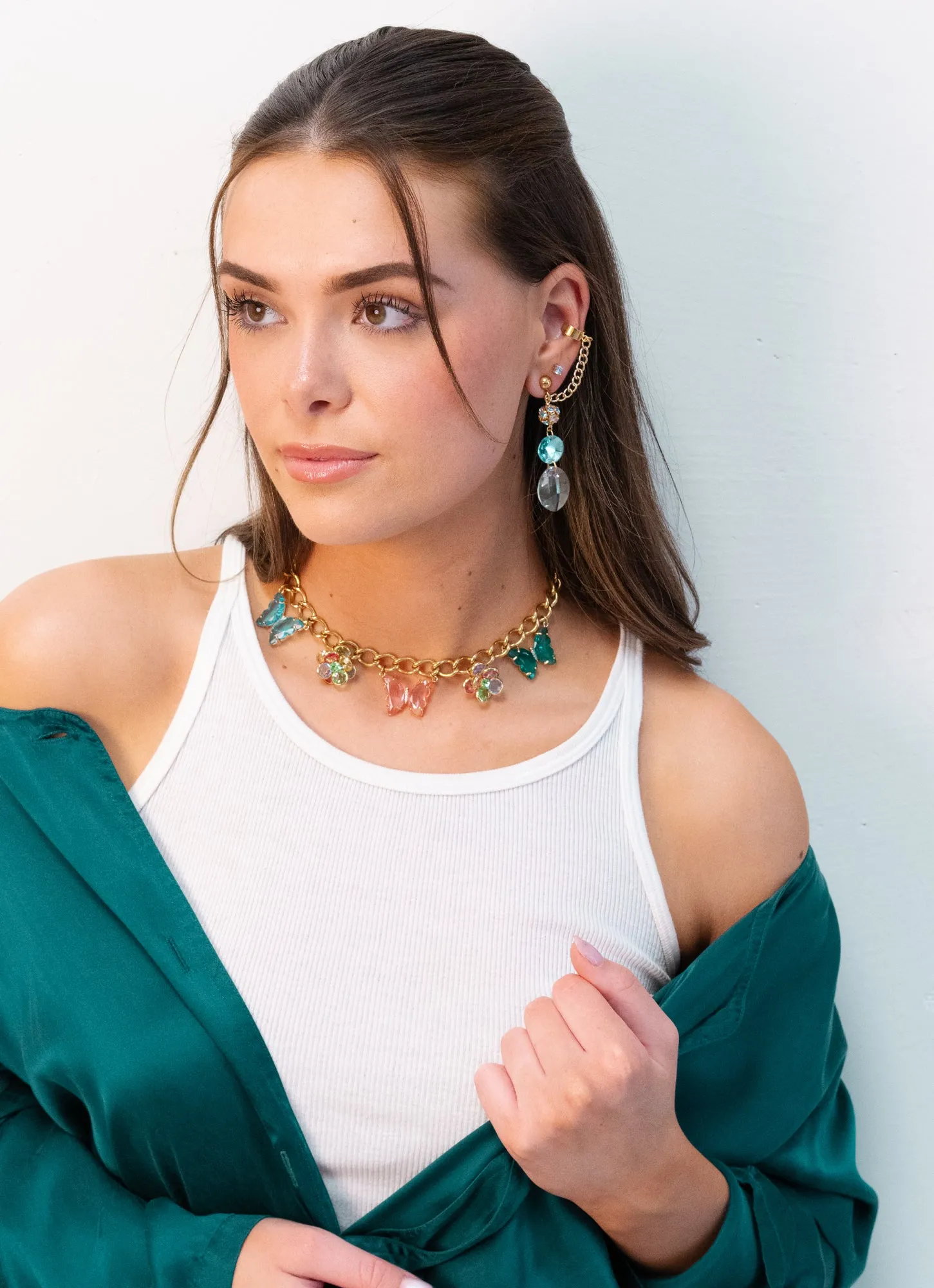 Glass butterfly necklace