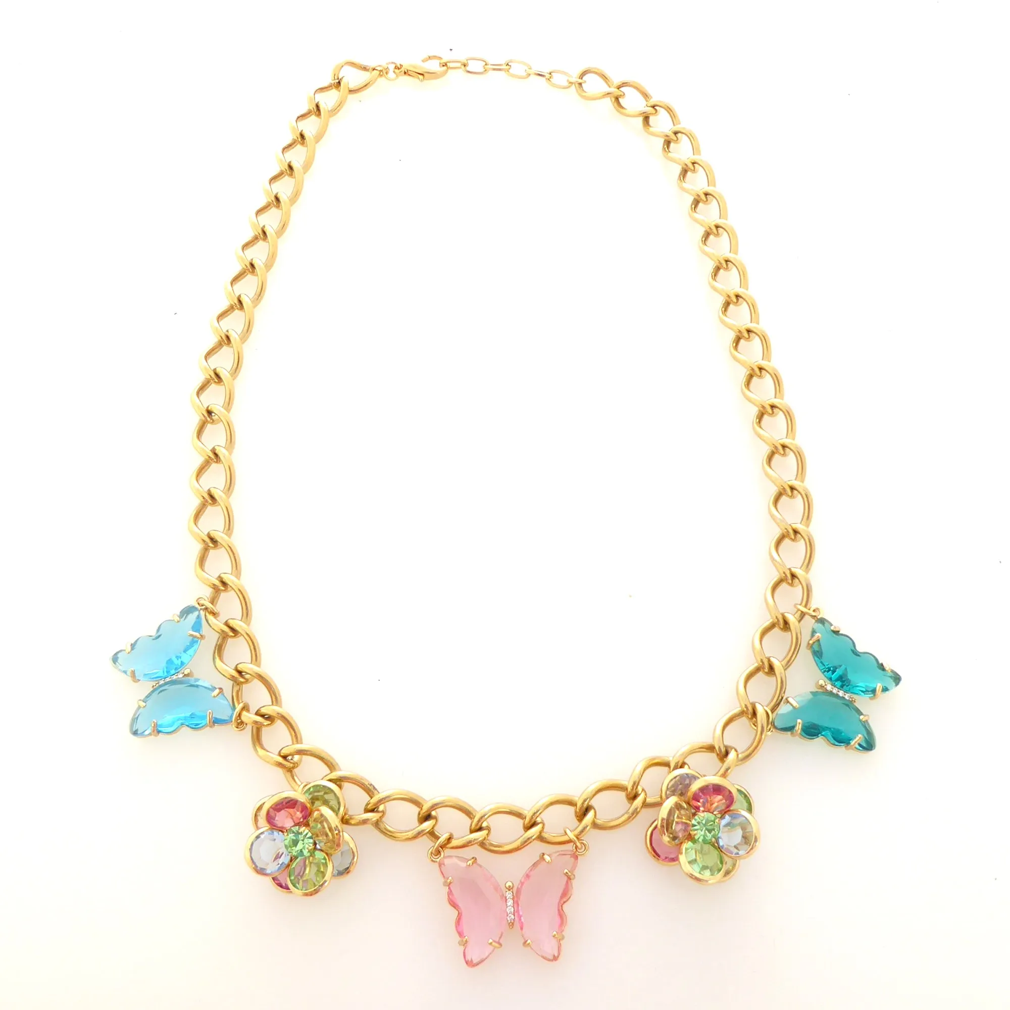 Glass butterfly necklace