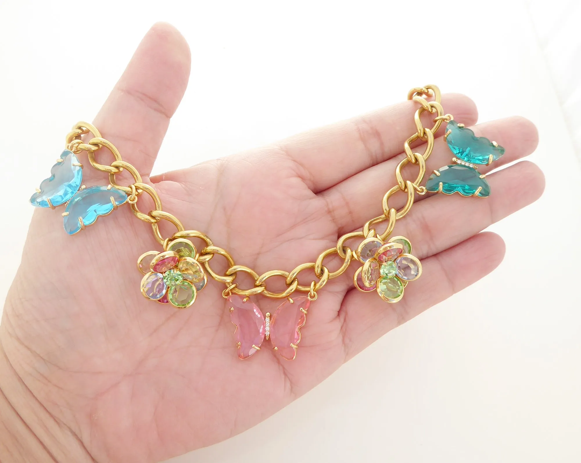 Glass butterfly necklace