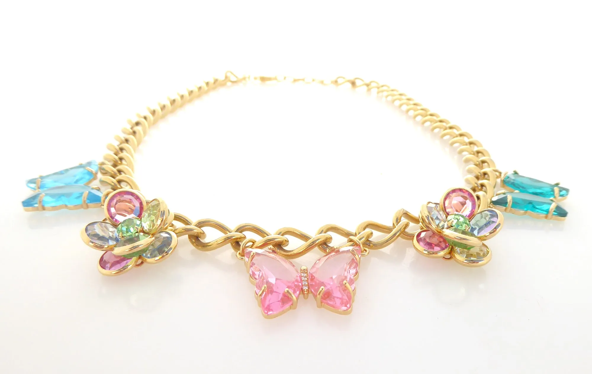 Glass butterfly necklace