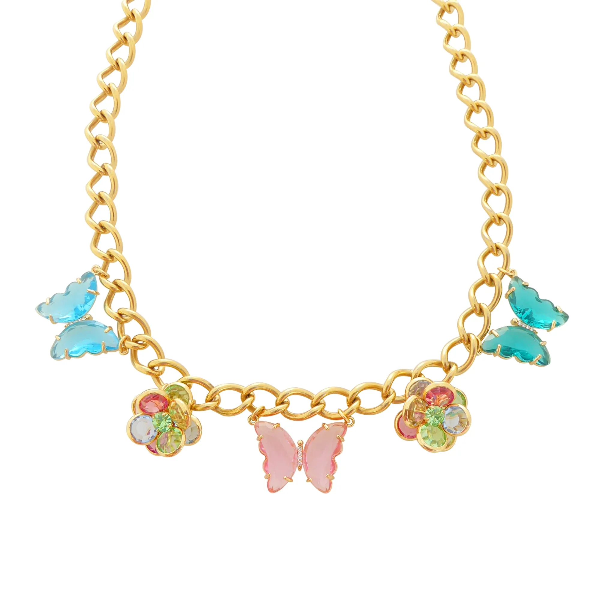 Glass butterfly necklace