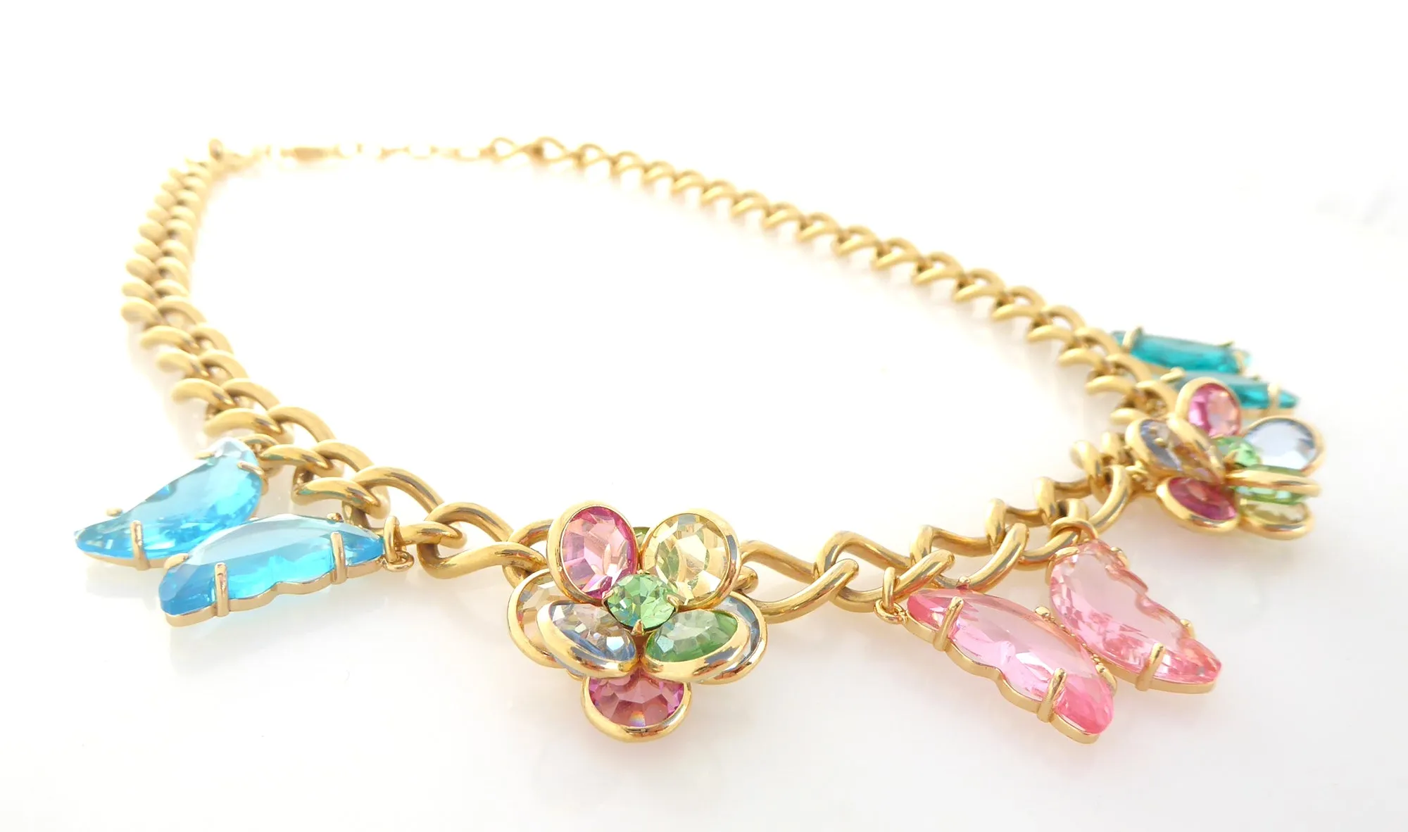 Glass butterfly necklace
