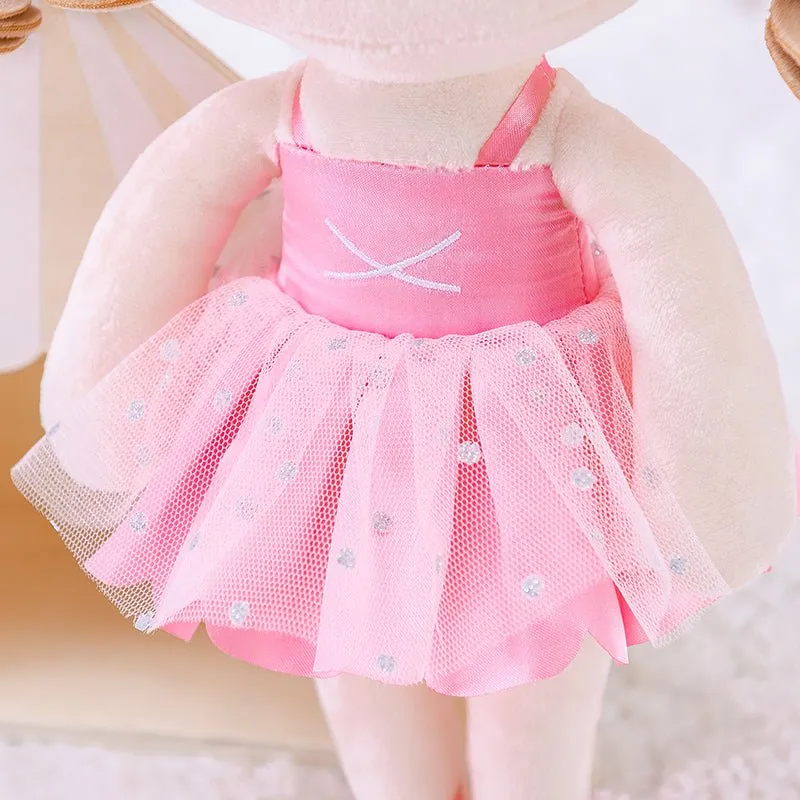 Gloveleya 14-inch Plush Dolls Curly Ballerina Series Peach Ballet Dream