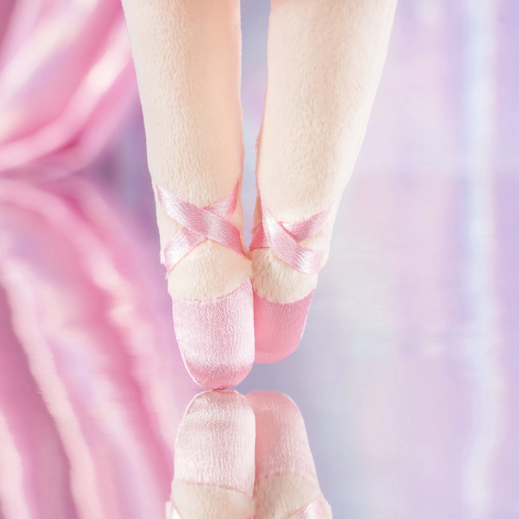 Gloveleya 14-inch Plush Dolls Curly Ballerina Series Peach Ballet Dream