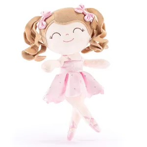 Gloveleya 14-inch Plush Dolls Curly Ballerina Series Peach Ballet Dream