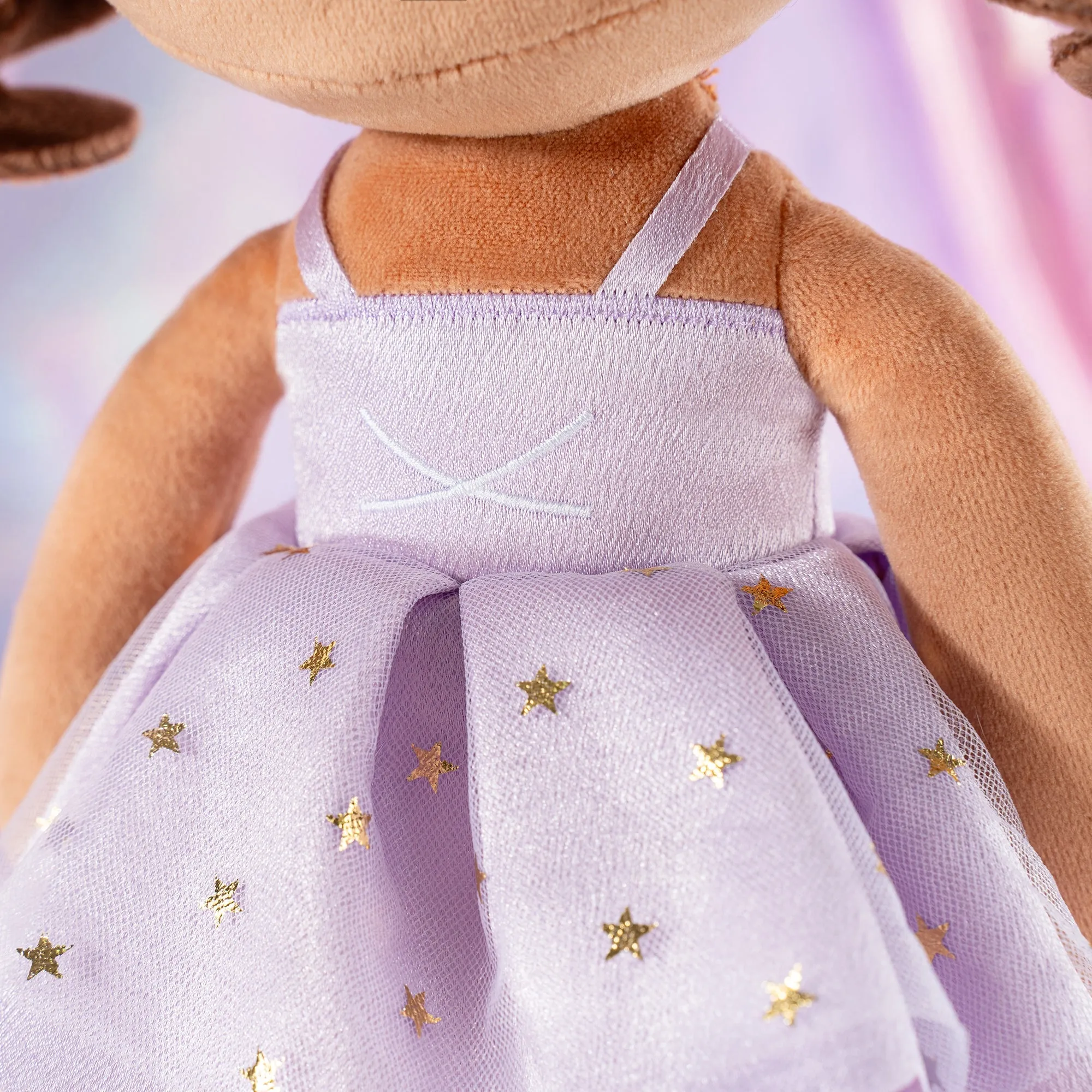 Gloveleya 14-inch Plush Dolls Curly Ballerina Series Tanned Purple Ballet Dream