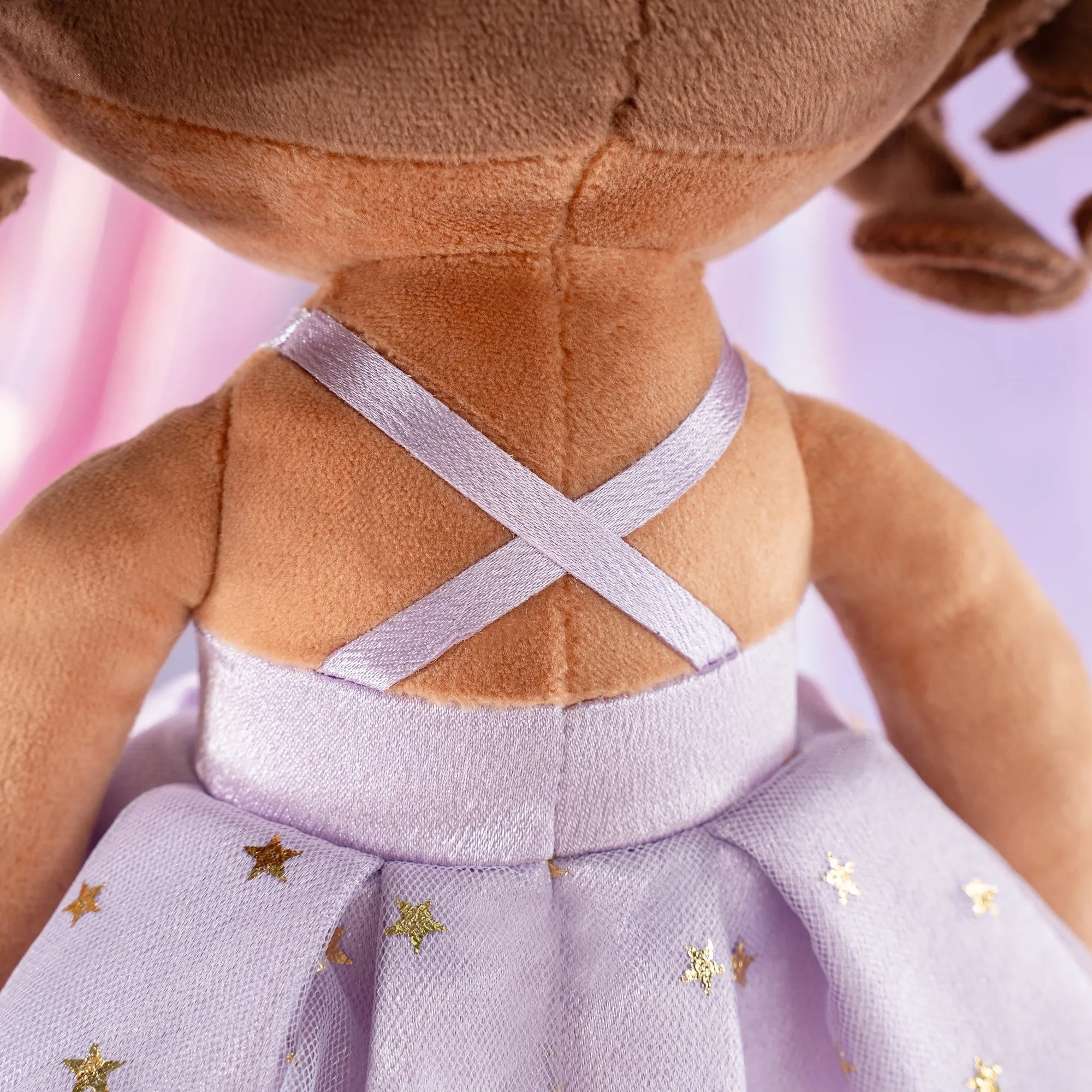Gloveleya 14-inch Plush Dolls Curly Ballerina Series Tanned Purple Ballet Dream