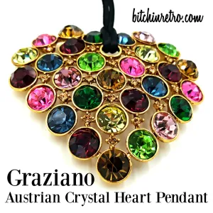 Graziano Austrian Crystal Pendant Necklace in Stunning Multi Colors