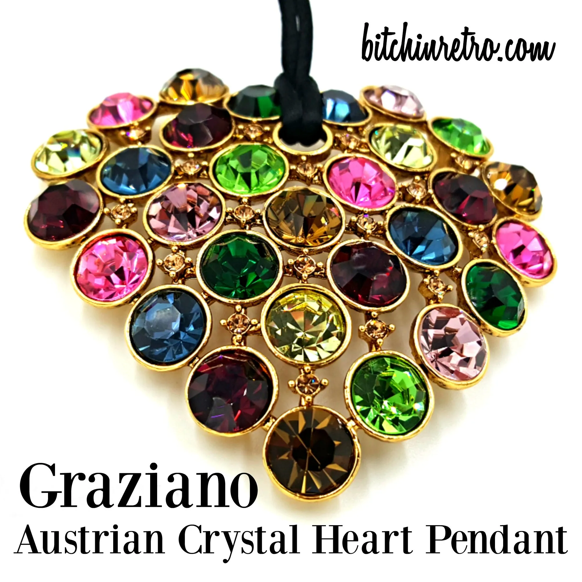 Graziano Austrian Crystal Pendant Necklace in Stunning Multi Colors