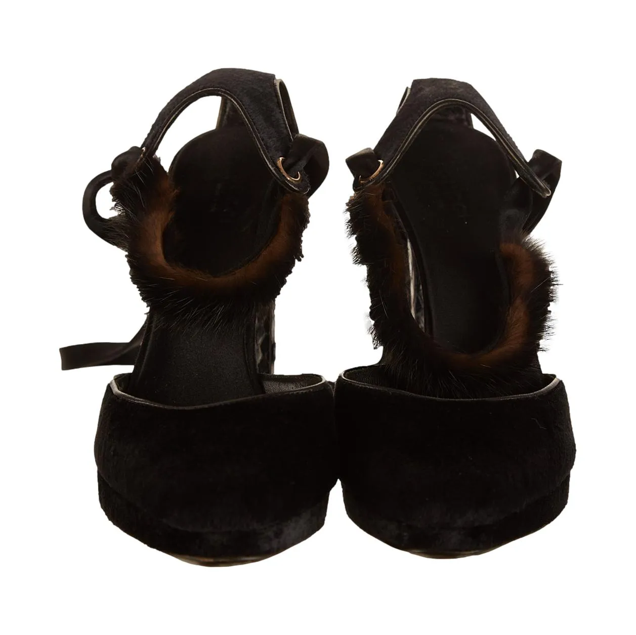 Gucci Tom Ford Black Velvet Wrap Heels