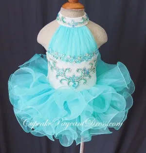 Halter Beaded Bodice Infant/toddler/baby/children/kids Girl's Pageant Dress