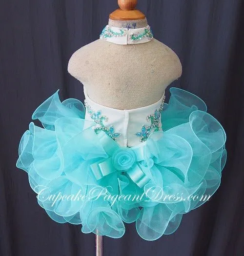Halter Beaded Bodice Infant/toddler/baby/children/kids Girl's Pageant Dress