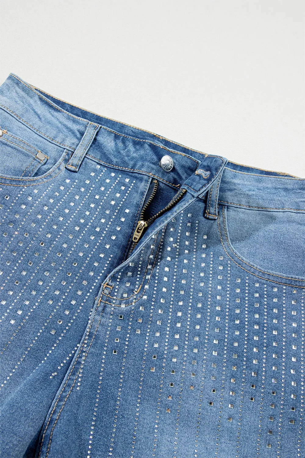 Hazel Blues® |  Rhinestone High Waist Denim Shorts