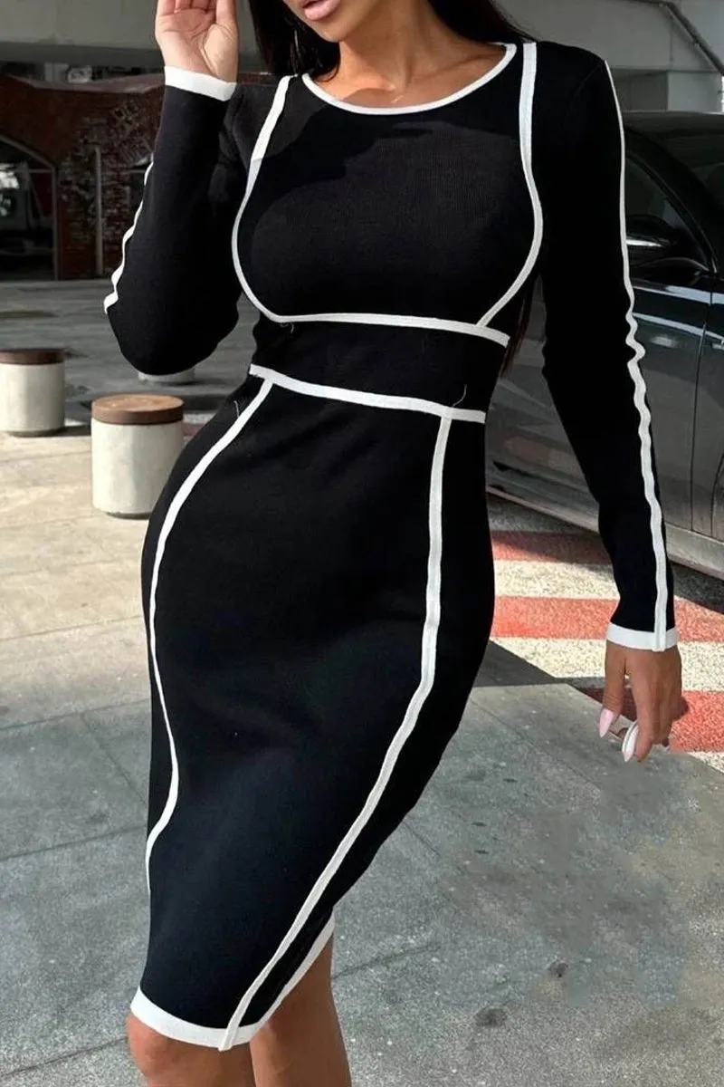 HBT1127 Contour Knit Pencil Dress
