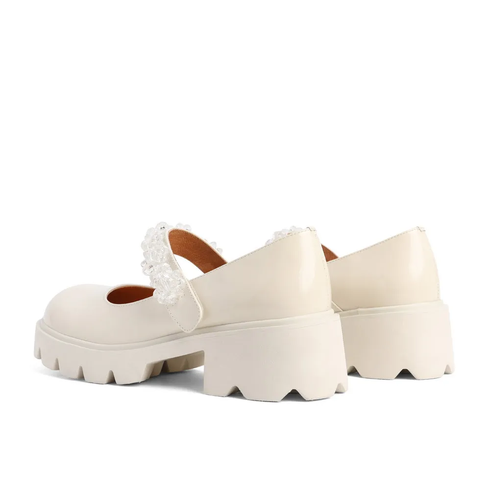 Heeled Crystals Strap Mary Jane