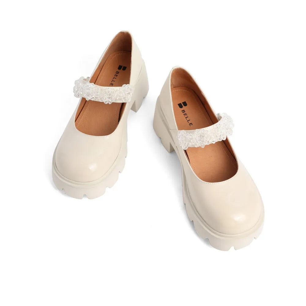 Heeled Crystals Strap Mary Jane