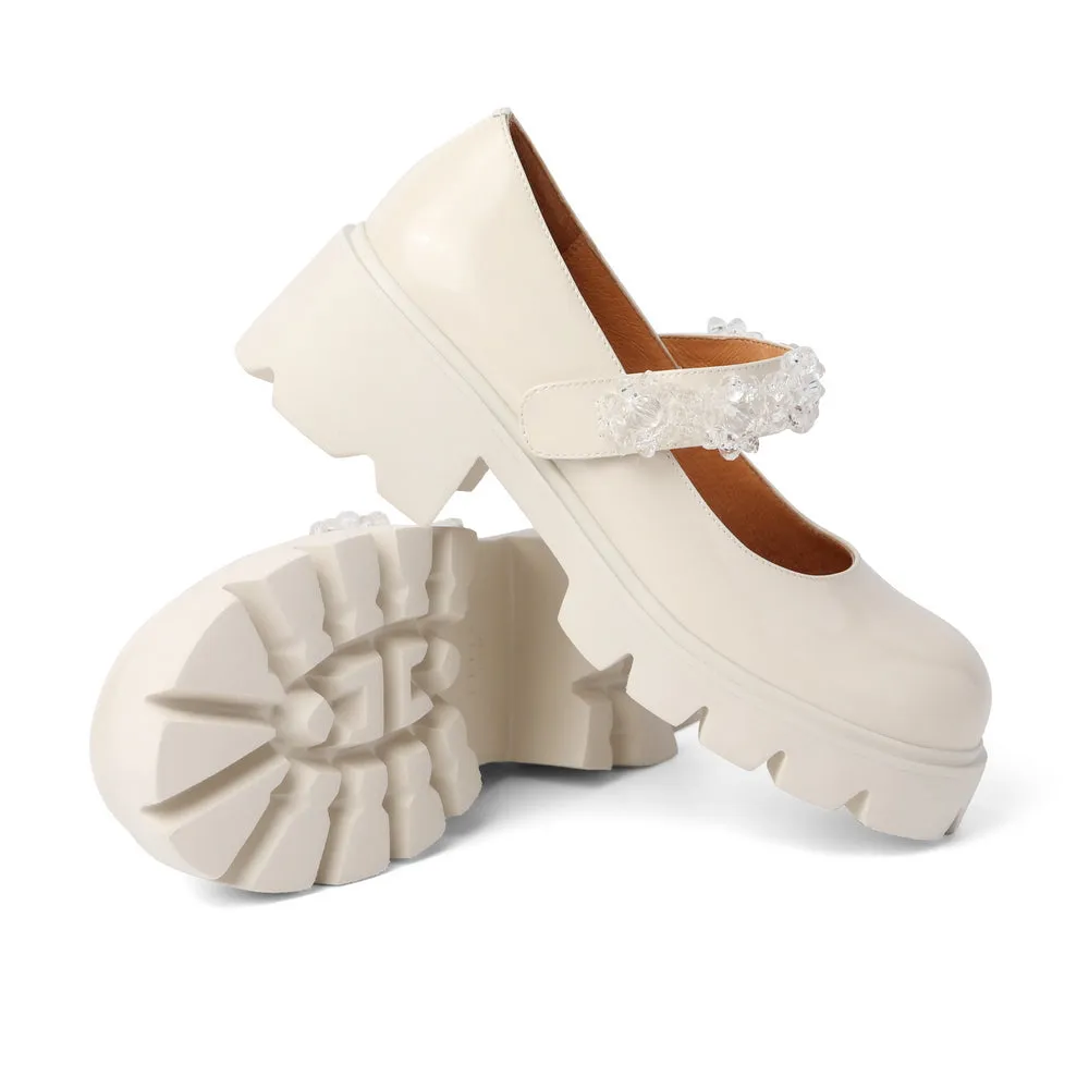 Heeled Crystals Strap Mary Jane