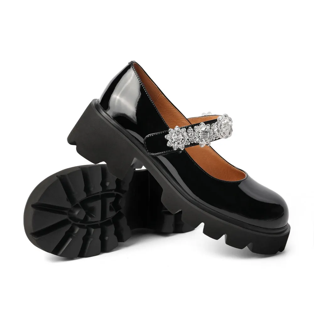 Heeled Crystals Strap Mary Jane