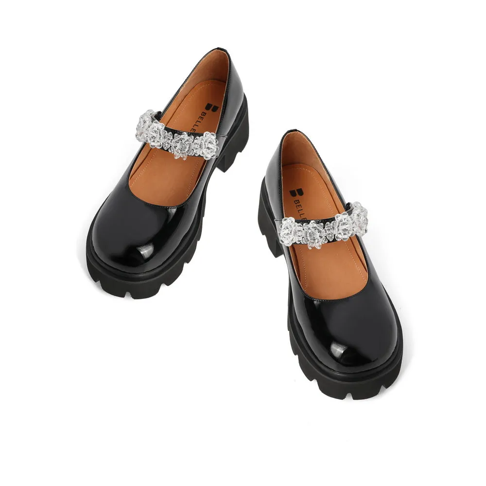 Heeled Crystals Strap Mary Jane
