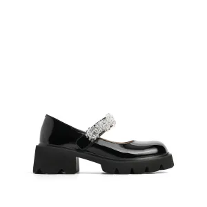 Heeled Crystals Strap Mary Jane
