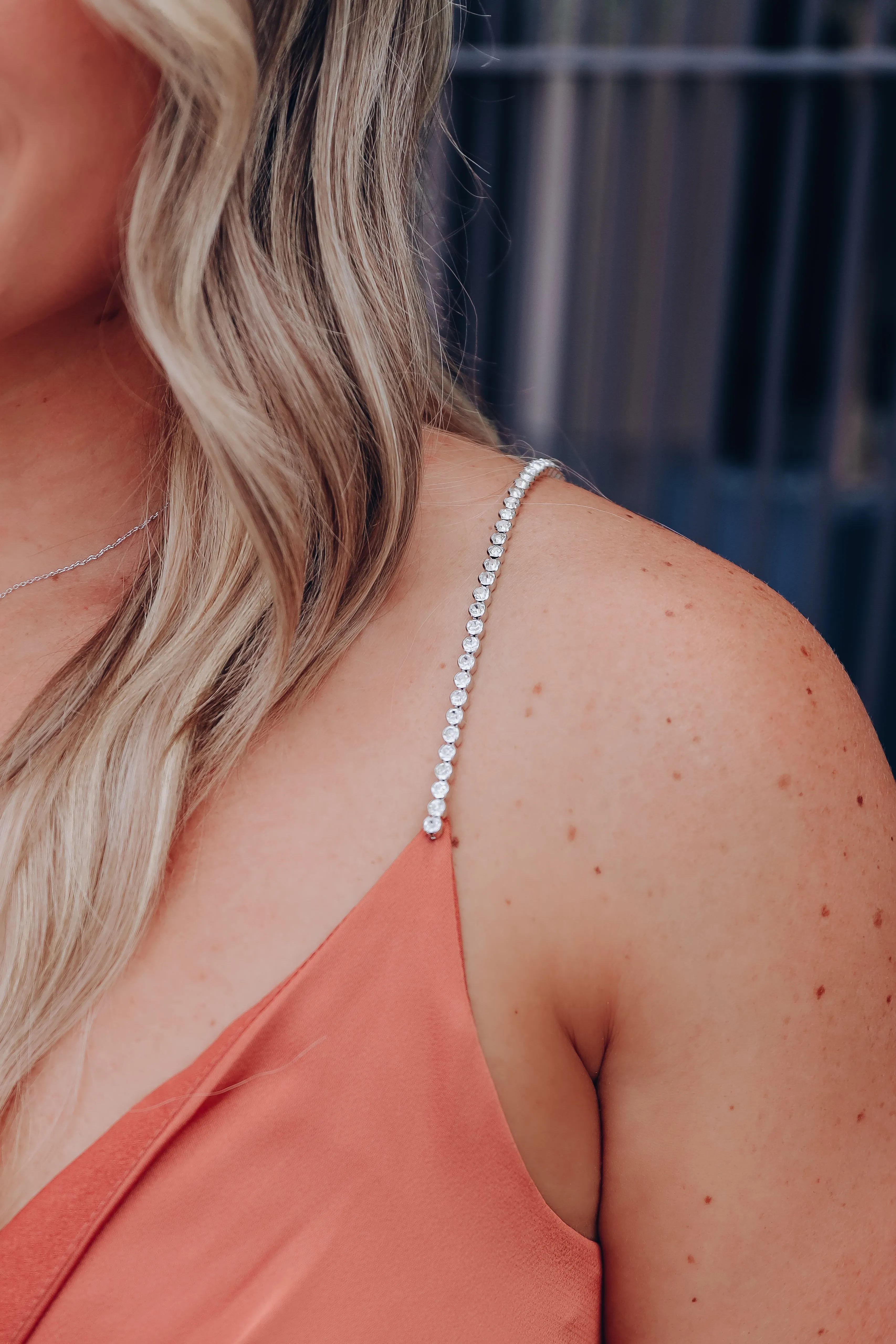 Heiress Rhinestone Strap Mini Dress - Rust