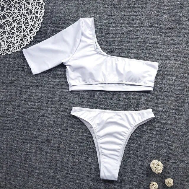 High Leg Swimsuit One-shoulder Sexy Bikini