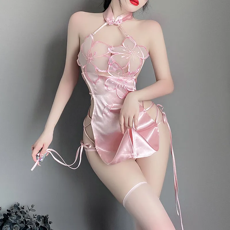 High-quality lace slit nightdress  yc28099