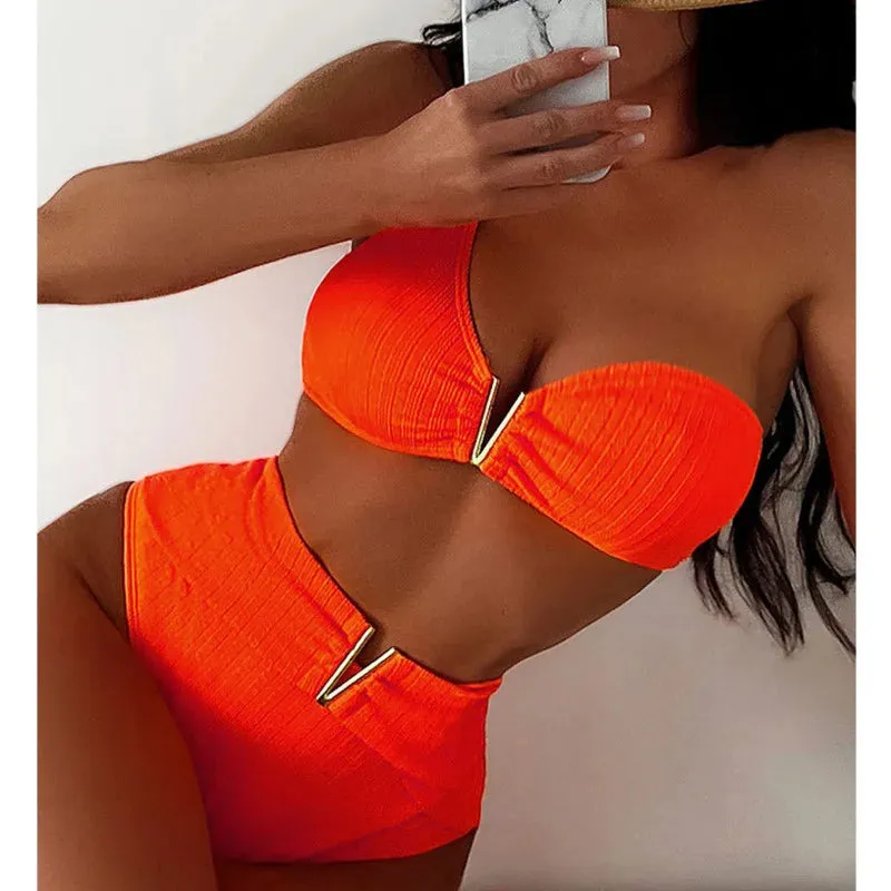 High Waist Brazilian Bikini Set