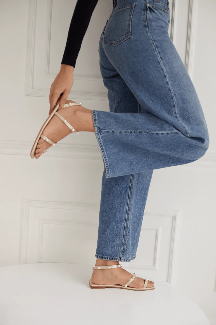 Ibiza Pearl Sandals - Gold
