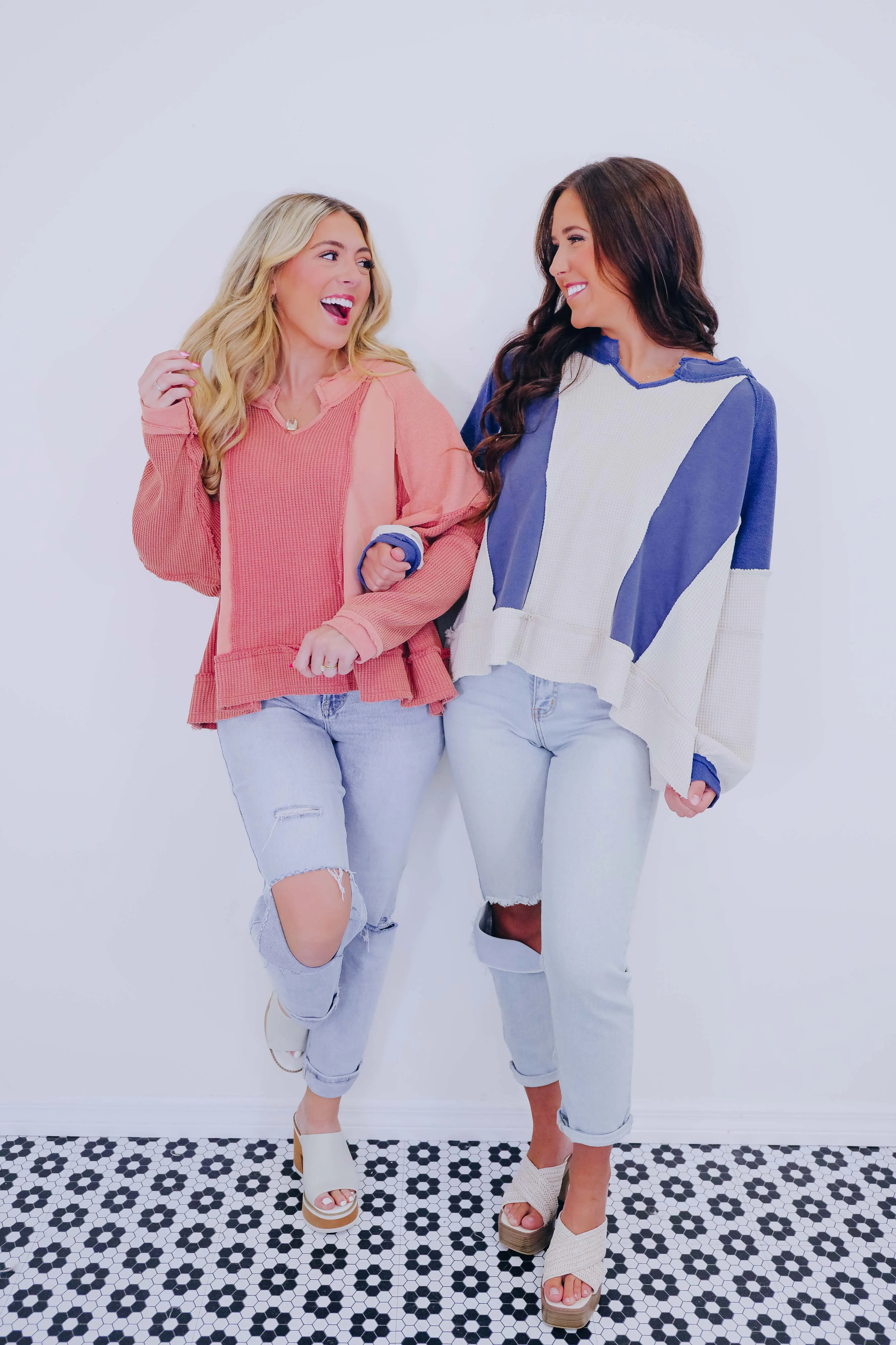In My Element Color Block Top By POL - 6 Colors