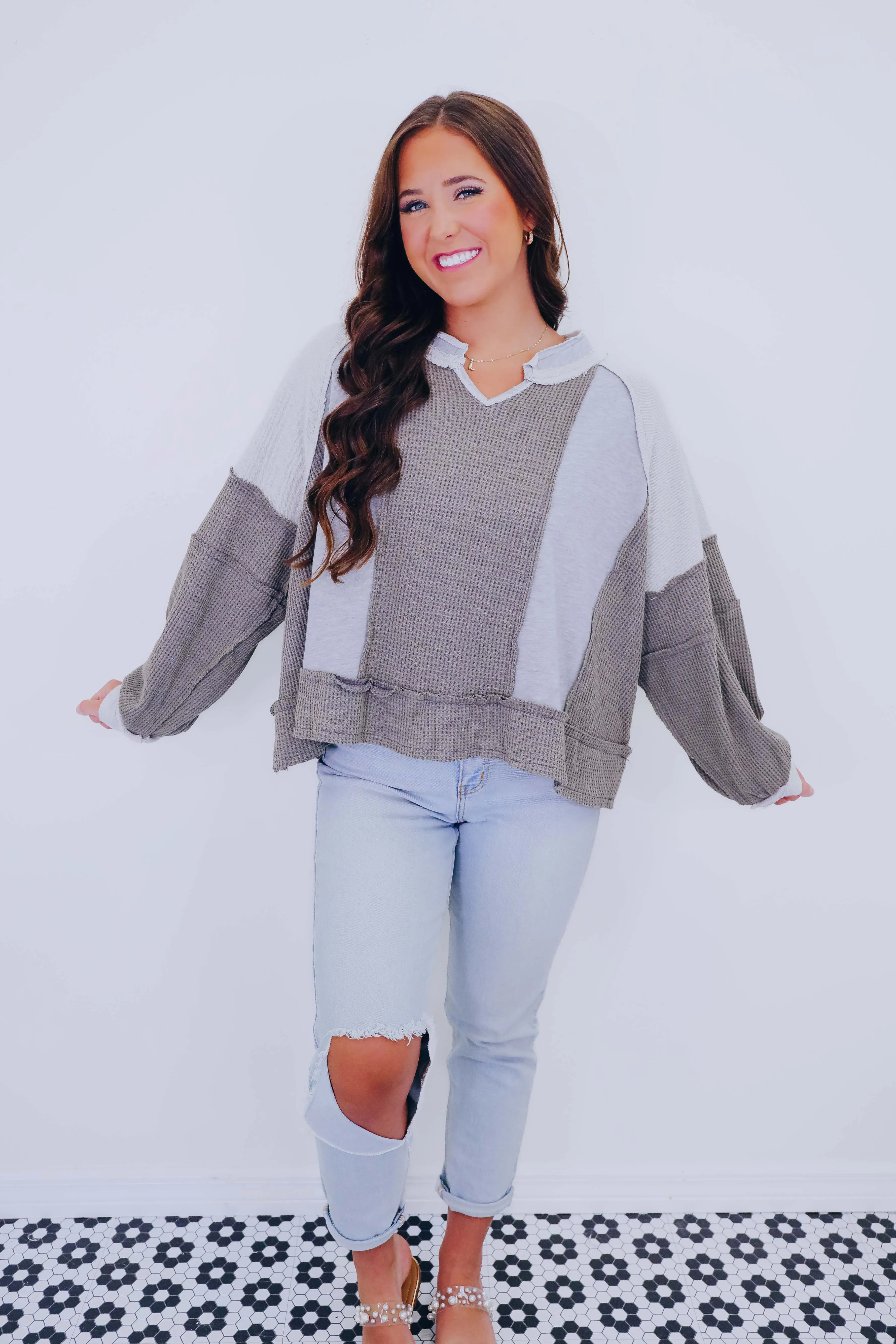 In My Element Color Block Top By POL - 6 Colors