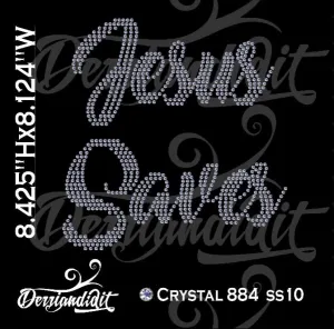 Jesus Saves Rhinestone Design/ Christian Rhinestone Template Download/ Instant Download/ SVG Design/ Jesus Saves Rhinestone Template