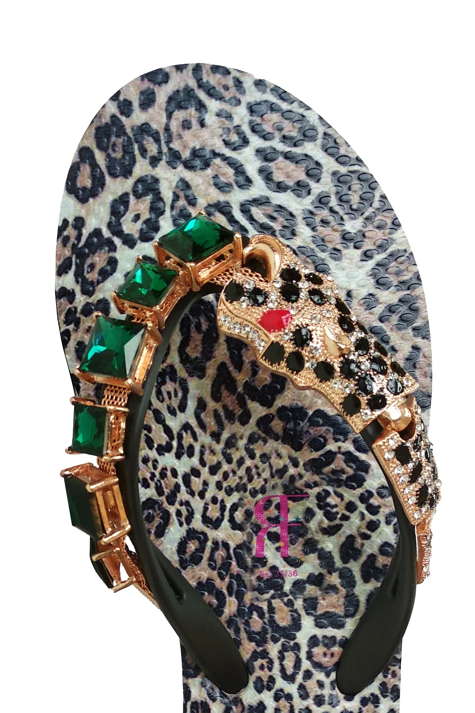 Jewel Rhinestone Leopard Print High Heels
