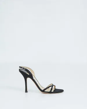 Jimmy Choo Black Satin Sandal Heel - 39.5