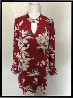 Jodifil brand tropical burgundy long-sleeve top