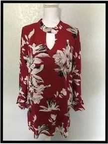 Jodifil brand tropical burgundy long-sleeve top