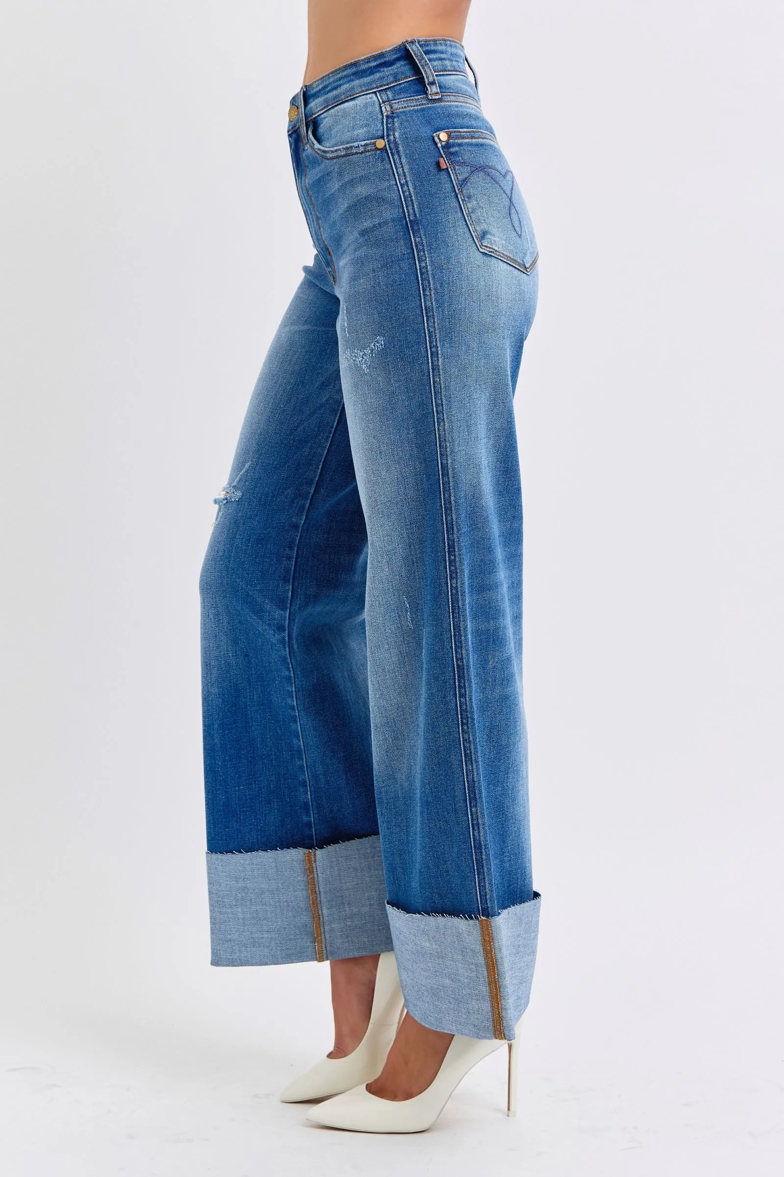 Judy Blue High Waist Retro Wide Leg With Cuff