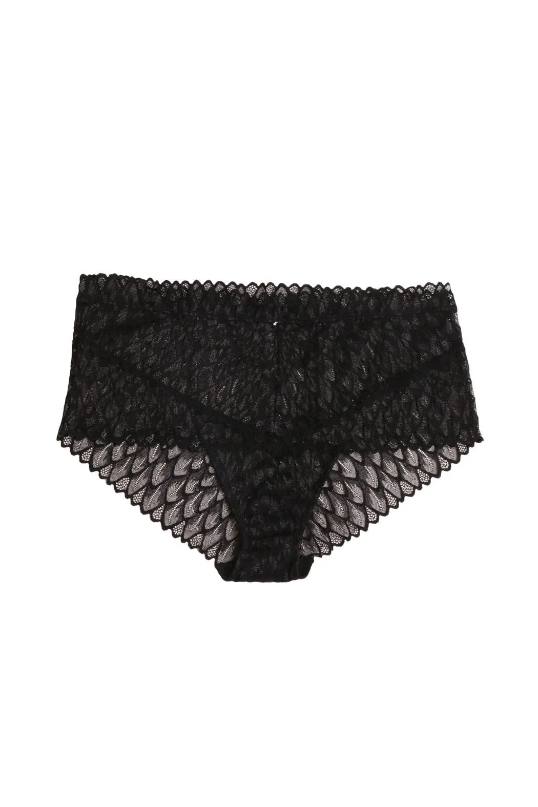 Lacy High Waist Brief - Black
