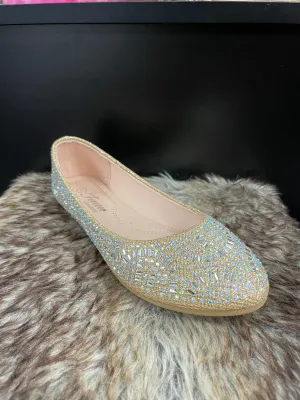 Larissa Gold Rhinestone Flats