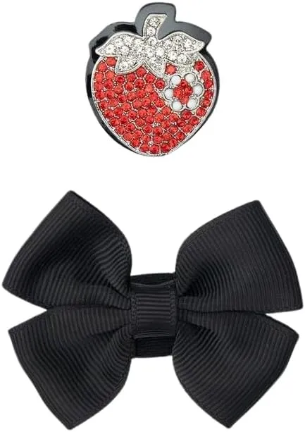 Lelli Kelly Lucy Black  Strawberry/Bow School Shoes