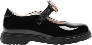 Lelli Kelly Lucy Black  Strawberry/Bow School Shoes