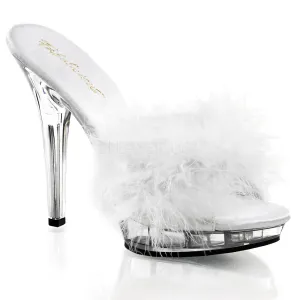 LIP-101-8  White Satin-Fur/Clear