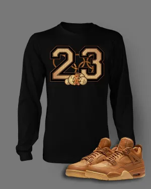 Long Sleeve Graphic T-Shirt To Match Retro Air Jordan 4 Ginger Golden Dollar Shoe