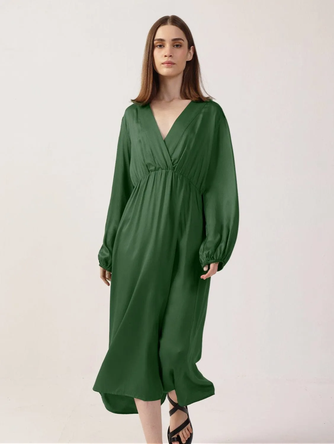 Long Sleeve Satin TENCEL™ Rachel Dress | Multiple Colours