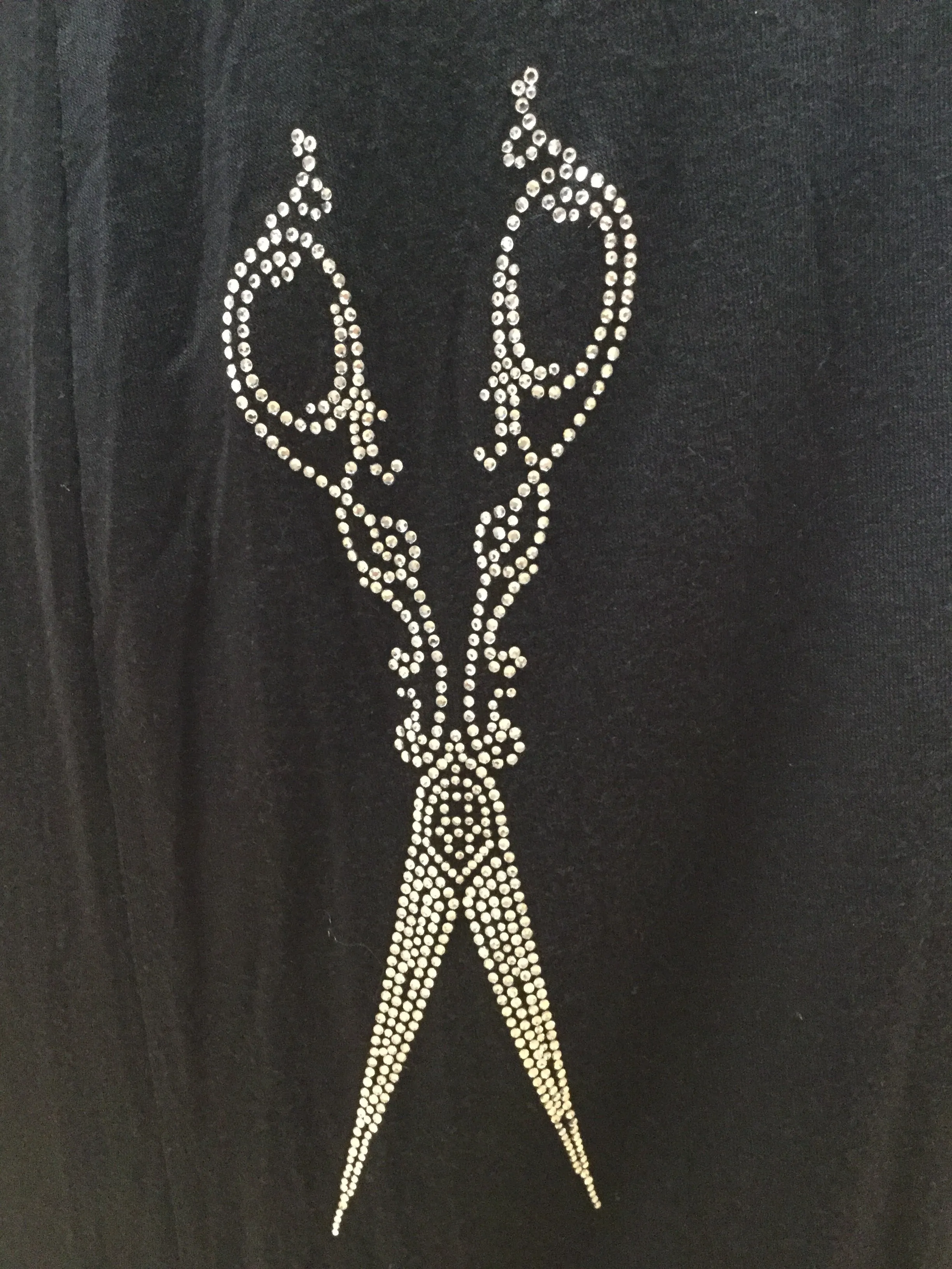 Long Straight Maxi Skirt with Scissor Rhinestone