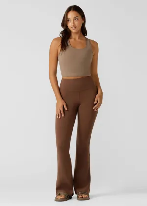 Lorna Jane Lotus Flared Full Length Leggings - Chocolate